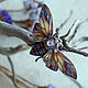 Brooch-pin: ' Amethyst Cicada ' modern, jewelry, butterfly. Brooches. House Of The Moon Dew. My Livemaster. Фото №4