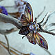 "Amethyst Cicada" модерн, украшения, бабочка. Брошь-булавка. Valeria Belova (Дом Лунной Росы). Ярмарка Мастеров.  Фото №4