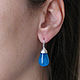Earrings with blue agate, blue agate earrings, drop earrings. Earrings. Irina Moro. My Livemaster. Фото №4