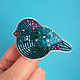 Brooch made of beads pink Bird with a pearl wing, bird. Brooches. Zveva. My Livemaster. Фото №6