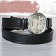 Women Watch on Black Genuine Leather Bracelet. Watches. Made In Rainbow. My Livemaster. Фото №6