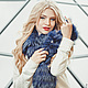 Raccoon fur collar in blue, Scarves, Moscow,  Фото №1