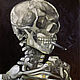Skull with a burning cigarette, Van Gogh, oil painting on canvas, copy. Pictures. Mariya Roeva  Kartiny maslom (MyFoxyArt). Интернет-магазин Ярмарка Мастеров.  Фото №2