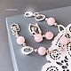 Bracelet and earrings set with rose quartz natural delicate, Jewelry Sets, Yaroslavl,  Фото №1
