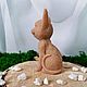 Заказать Свеча из пчелиного воска "Хитрый котик" бежевый. Алена (allena_shop). Ярмарка Мастеров. . Свечи Фото №3