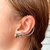 Украшения handmade. Livemaster - original item Cuff on the left ear. Silvering and jewelry glass. RUSSIA.. Handmade.