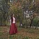 Юбка теплая длинная терракотовая трапеция на флисе, Юбки, Санкт-Петербург,  Фото №1