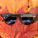 "Smoke Panto Blue" от Timbersun, деревянные очки с трубкой в дужке. Очки. Уникальные аксессуары Timbersun. Ярмарка Мастеров.  Фото №4