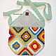  Handbag knitted from grandmother's squares for a girl, Crossbody bag, Bataysk,  Фото №1