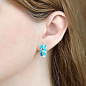 Украшения handmade. Livemaster - original item EARRINGS with turquoise, white mother of pearl, lapis lazuli and malachite.. Handmade.
