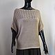Knitted summer women's jumper beige with openwork. Jumpers. Favorite jersey. My Livemaster. Фото №5