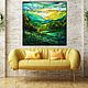 Painting Green Landscape. stained glass. buy painting artist. Pictures. House of the Sun (irina-bast). Online shopping on My Livemaster.  Фото №2