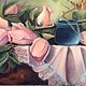 Picture of roses 'still life with roses and blue glass', Pictures, Penza,  Фото №1