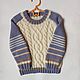  Полосатый джемпер вязаный детский на 4 года. Свитеры и джемперы. SweaterLand (Вяжу для Вас (Ирина). Интернет-магазин Ярмарка Мастеров.  Фото №2