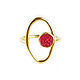 Ring with red agate, golden ring circle with agate, Rings, Moscow,  Фото №1