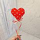 Heart on a stick. Felt Valentine. Gifts for February 14. Natka-chudinka. My Livemaster. Фото №4