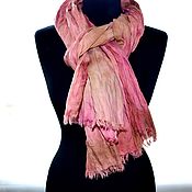 Женский шарф шёлковый серый черный шарф длинный шейла
