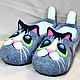 Children's felted Slippers 'Neon cat', Slippers, Miass,  Фото №1