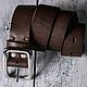 Brown leather belt with molded stainless steel buckle, Straps, Sergiev Posad,  Фото №1