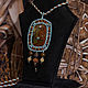 Macrame pendant with Sarinite 'Altai Treasury'. Pendants. Inaya Gems. Online shopping on My Livemaster.  Фото №2