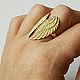 Золотое кольцо "Крылья". Кольца. Newstylejewelry. Интернет-магазин Ярмарка Мастеров.  Фото №2