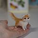 Американский керл, котёнок, миниатюра из шерсти. Войлочная игрушка. Войлочные зверики Людмилы Демидович. Интернет-магазин Ярмарка Мастеров.  Фото №2