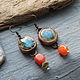 Серьги Медные С Керамикой. Серьги классические. NadyaBriJewelry. Ярмарка Мастеров.  Фото №4