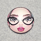 Материалы для творчества handmade. Livemaster - original item Face for brooch cabochon Matryoshka 20 mm No№17. Handmade.