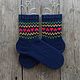 Заказать Темно-синие носки подарочные RussianSocks Подарок парню папе мужу. RussianSocks ВЯЗАНЫЕ НОСКИ ВАРЕЖКИ. Ярмарка Мастеров. . Носки Фото №3