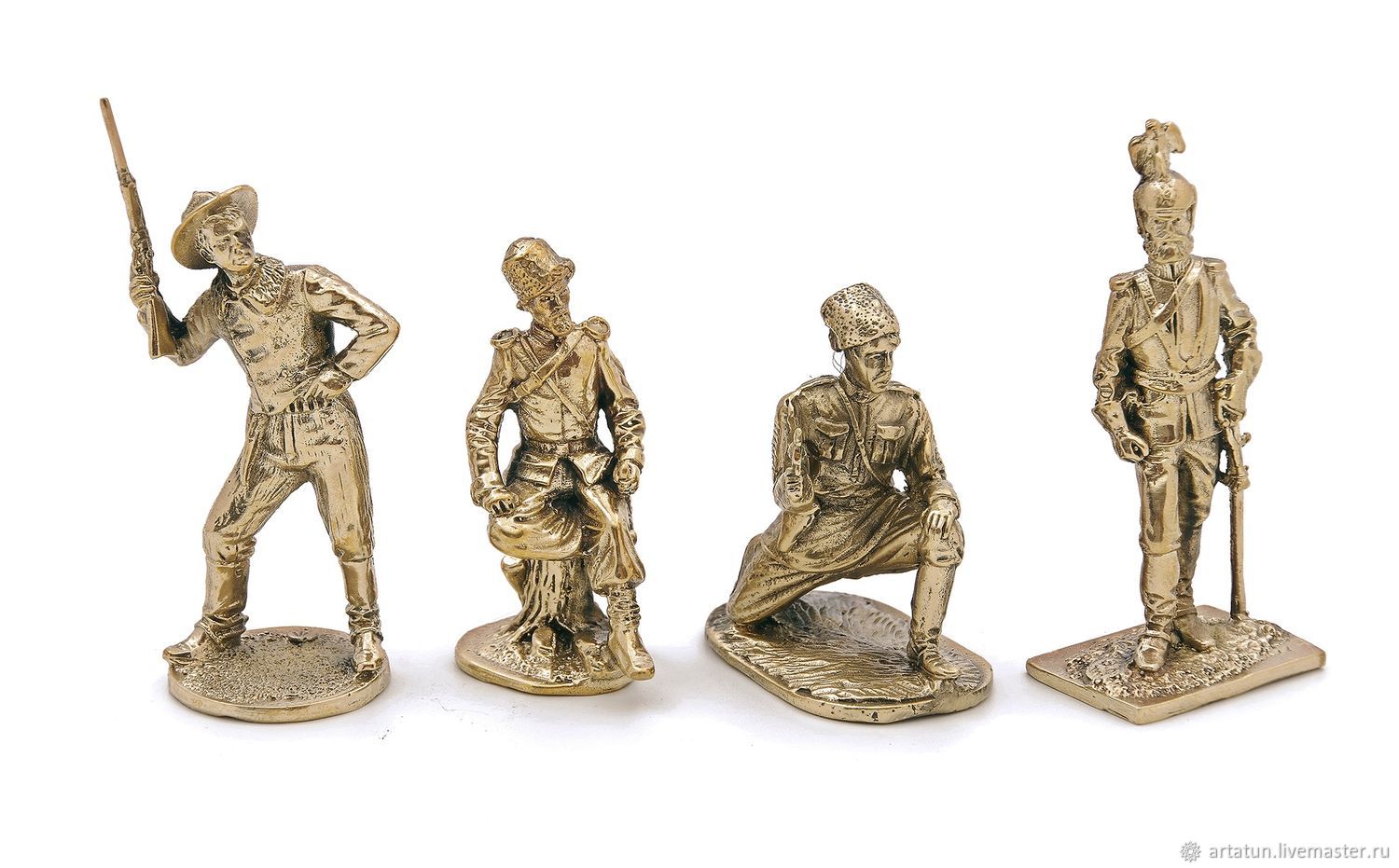 Soldiers figurines, 19th century, brass, 7-8 cm, Figurine, Moscow,  Фото №1
