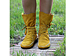 Order Boot moccasins made of genuine leather in Mustard. Katorina Rukodelnica HandMadeButik. Livemaster. . Moccasins Фото №3