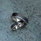 Свадебный салон handmade. Livemaster - original item Combined Titanium rings. Wedding rings made of titanium. Handmade.
