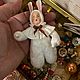 «Мальчик в костюме зайчика»елочная, интерьерная и декоративная игрушка. Елочные игрушки. Nataliia_Borovkova. Ярмарка Мастеров.  Фото №7