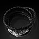 Браслет Дракон Уроборос три оборота. Браслет плетеный. Aventure.Jewelry. Интернет-магазин Ярмарка Мастеров.  Фото №2