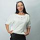  Удлинённая блуза | блуза белая из льна. Блузки. Студия вышивки 'Ришелье'. Ярмарка Мастеров.  Фото №5