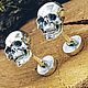 Серебряные запонки "Skull". Запонки. BONES & SOUL (BaevSergey). Интернет-магазин Ярмарка Мастеров.  Фото №2