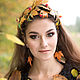 Set decoration leather Autumn jazz. Headband and earrings. Headband. lanssveta. My Livemaster. Фото №6