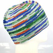 Аксессуары handmade. Livemaster - original item Hats: knitted wool hat, blue. Handmade.