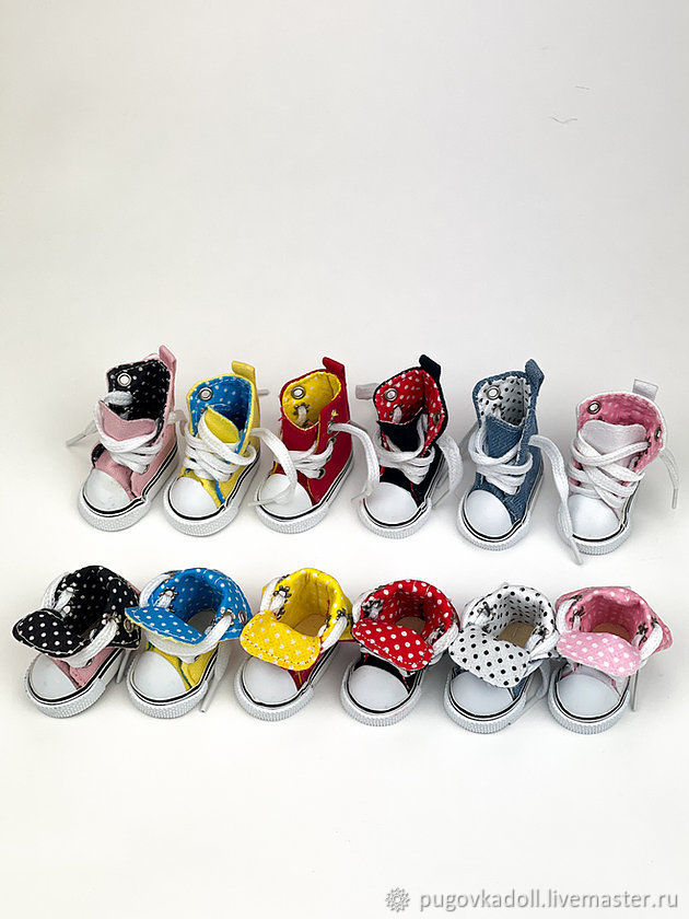 High sneakers for dolls with laces 4,7 cm, Accessories for dolls and toys, Moscow,  Фото №1