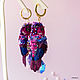 Order Bird earrings ' Juicy fuchsia' . Miniature birds. Coffeelena. Livemaster. . Earrings Фото №3