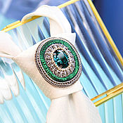 Украшения handmade. Livemaster - original item Ferhat Pin Brooch. color emerald. Men`s jewelry. Handmade.