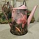 Watering can decoupage 'Orchid'. Heads. nikazvereva. Online shopping on My Livemaster.  Фото №2