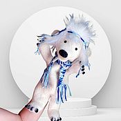 Куклы и игрушки handmade. Livemaster - original item White bear toy on hand. A theatrical puppet. Handmade.