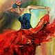 The woman in red dance oil painting based on the works of Razumovsky, Pictures, St. Petersburg,  Фото №1