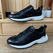 Обувь ручной работы handmade. Livemaster - original item Sneakers made of genuine crocodile leather, in black.. Handmade.