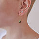 Order Stud earrings East with green droplets. Aliento-jewerly (alientojewelry). Livemaster. . Stud earrings Фото №3