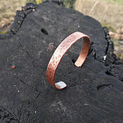 Украшения handmade. Livemaster - original item Textured cuff bracelet made of pure copper. Handmade.