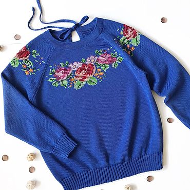Одежда ручной работы. Ярмарка Мастеров - ручная работа Джемпер с розами. Handmade.