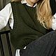 Стильный вязаный жилет. Жилеты. Knitbyrimma. Интернет-магазин Ярмарка Мастеров.  Фото №2