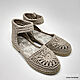 Knitted sandals, grey cotton. Slingbacks. florina34. My Livemaster. Фото №4